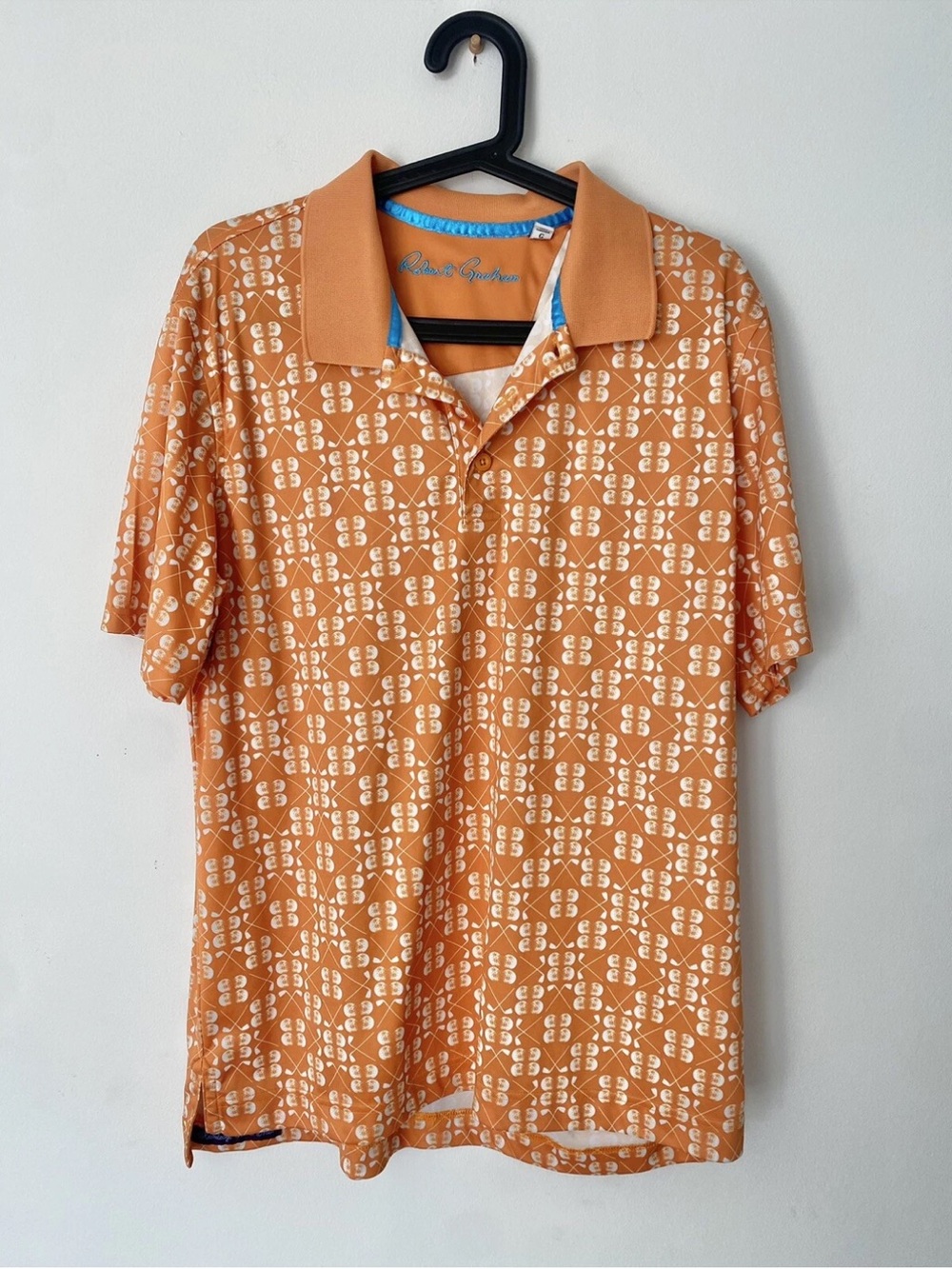 Robert Graham Orange Golf Shirt Men’s Size Large